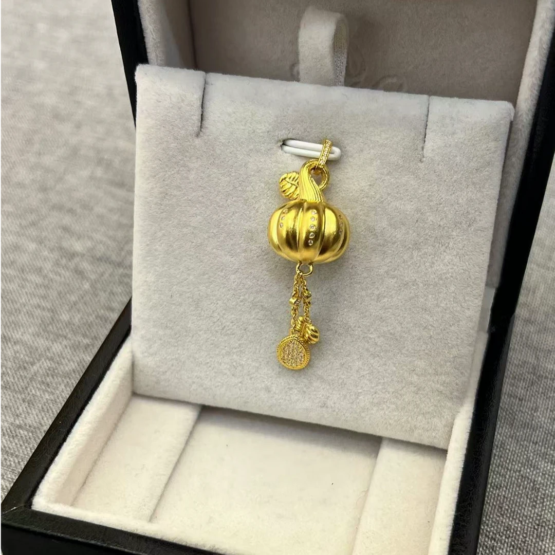 【东豪凯哥】足金镶嵌南瓜流苏吊坠福瓜满盈硕果累累可爱精致时尚