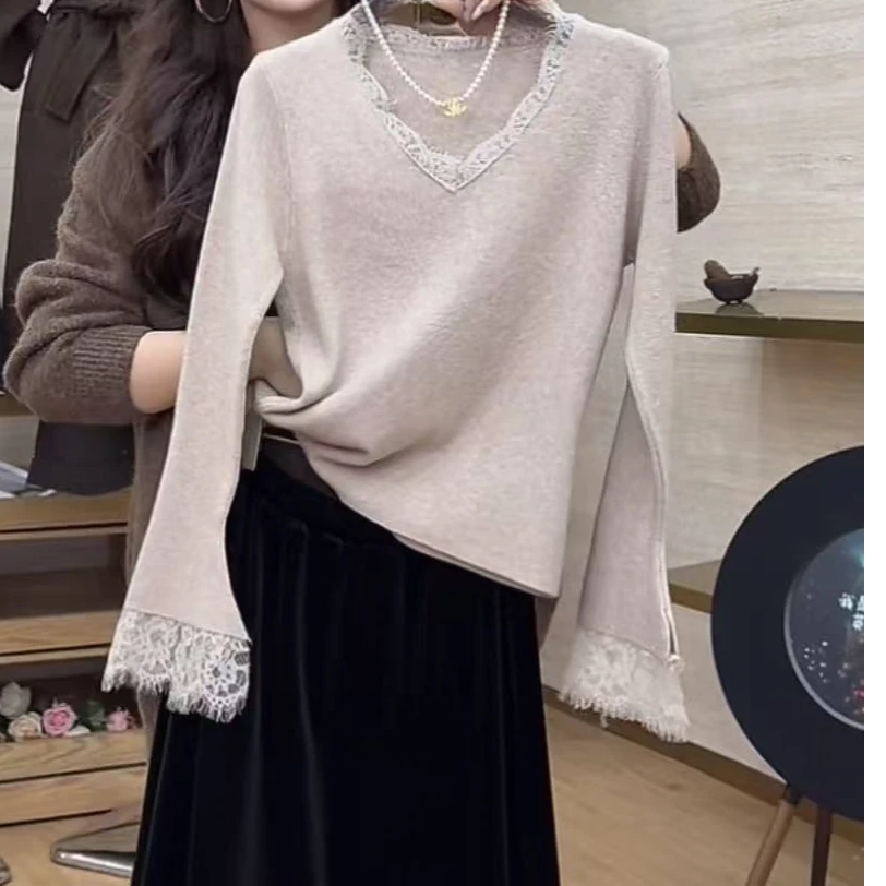 【雾杏漫边】韩系甜美风软糯显瘦气质上衣-1030