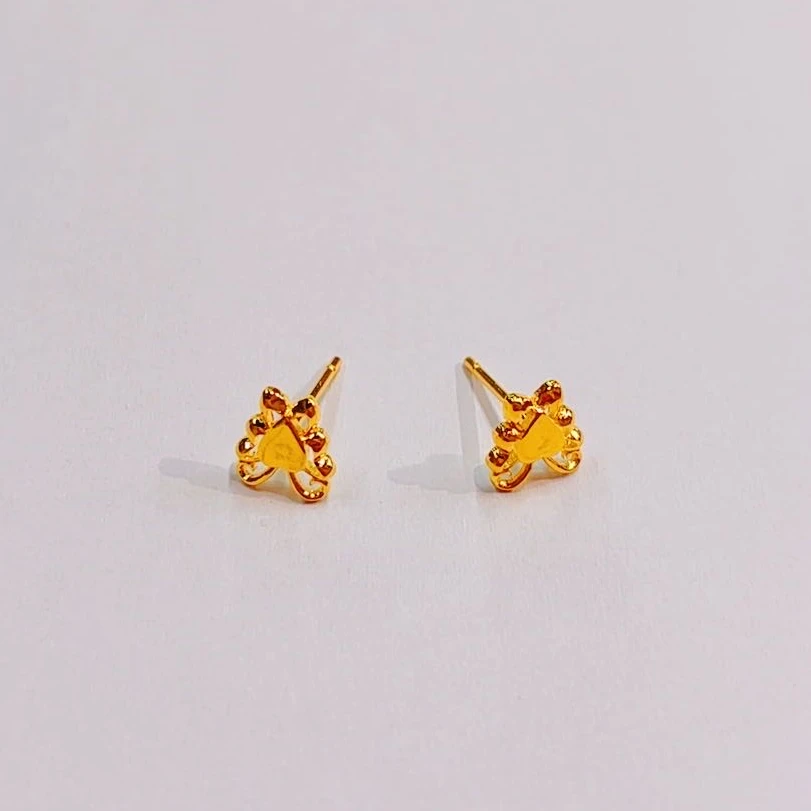 足银耳饰 足银耳饰最新款耳钉 نازۇك قاپلىما ئالتۇنلىرى 015