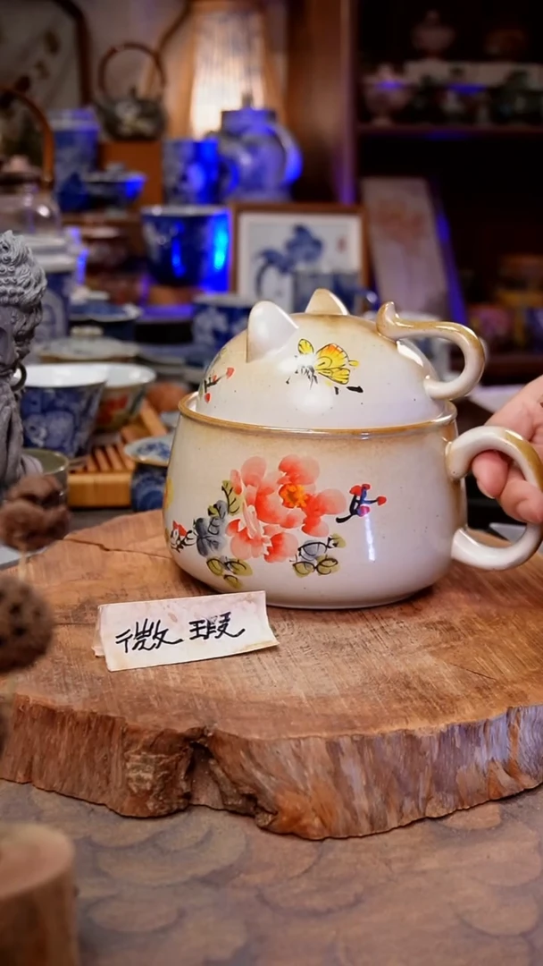 摆件牡丹手工手绘手工手绘