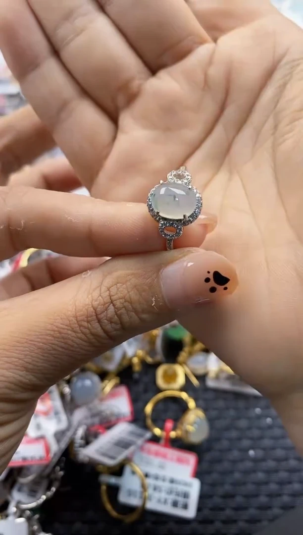 翡翠戒指银S925镶嵌111111   9