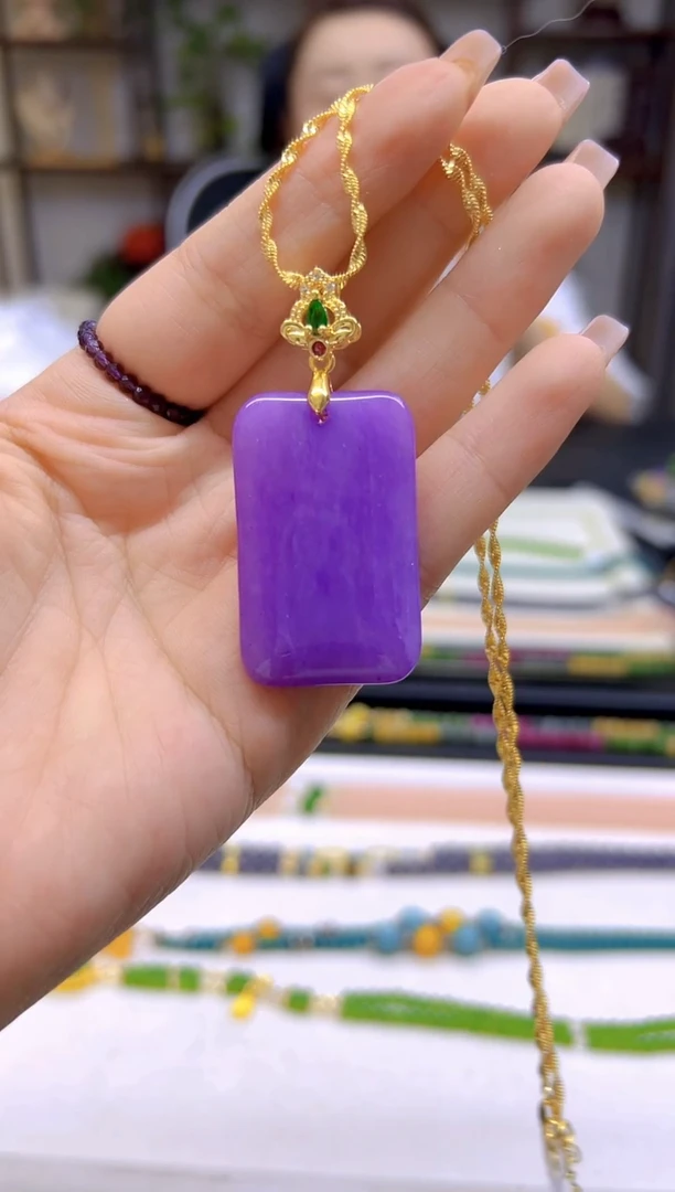 翡翠银S925镀金镶嵌吊坠(赠链)DIY款D312