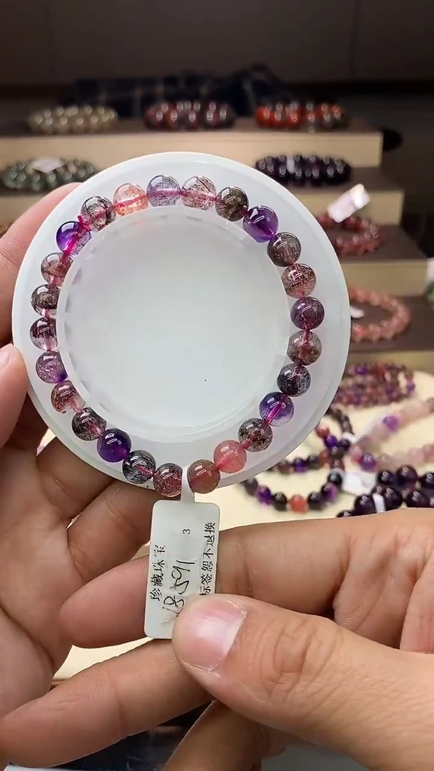 【闪购商品】水晶手链未镶嵌黑加仑超七单圈7m+