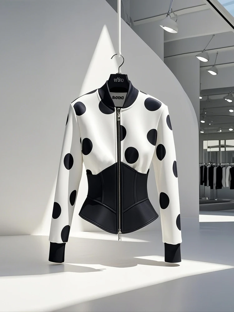 白色波点卫衣外套超好看独特漂亮气质洋气时尚小香风上衣女2025春