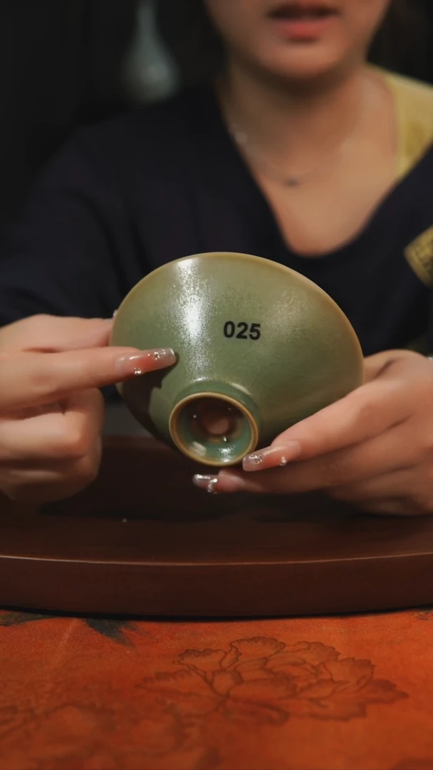杯子柴烧 025斗笠 汝州原产地原矿仿古老釉