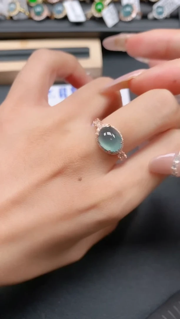 银S925镶嵌戒指翡翠111