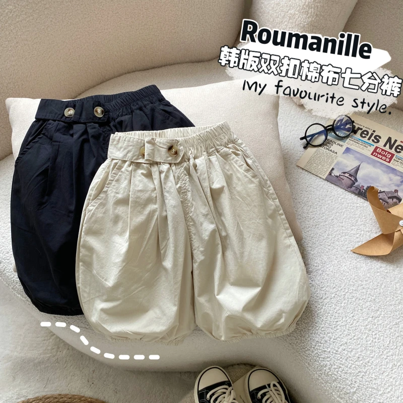 宝宝夏季裤子男童夏日韩版宽松薄款七分裤子儿童夏装五分裤灯笼裤