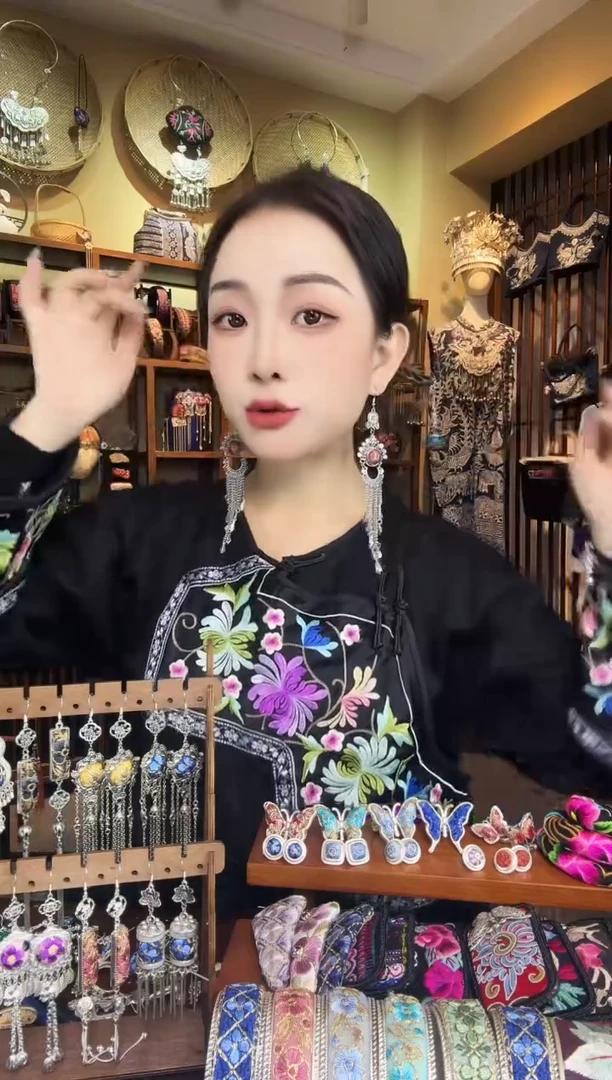 刺绣非遗刺绣民族风耳环