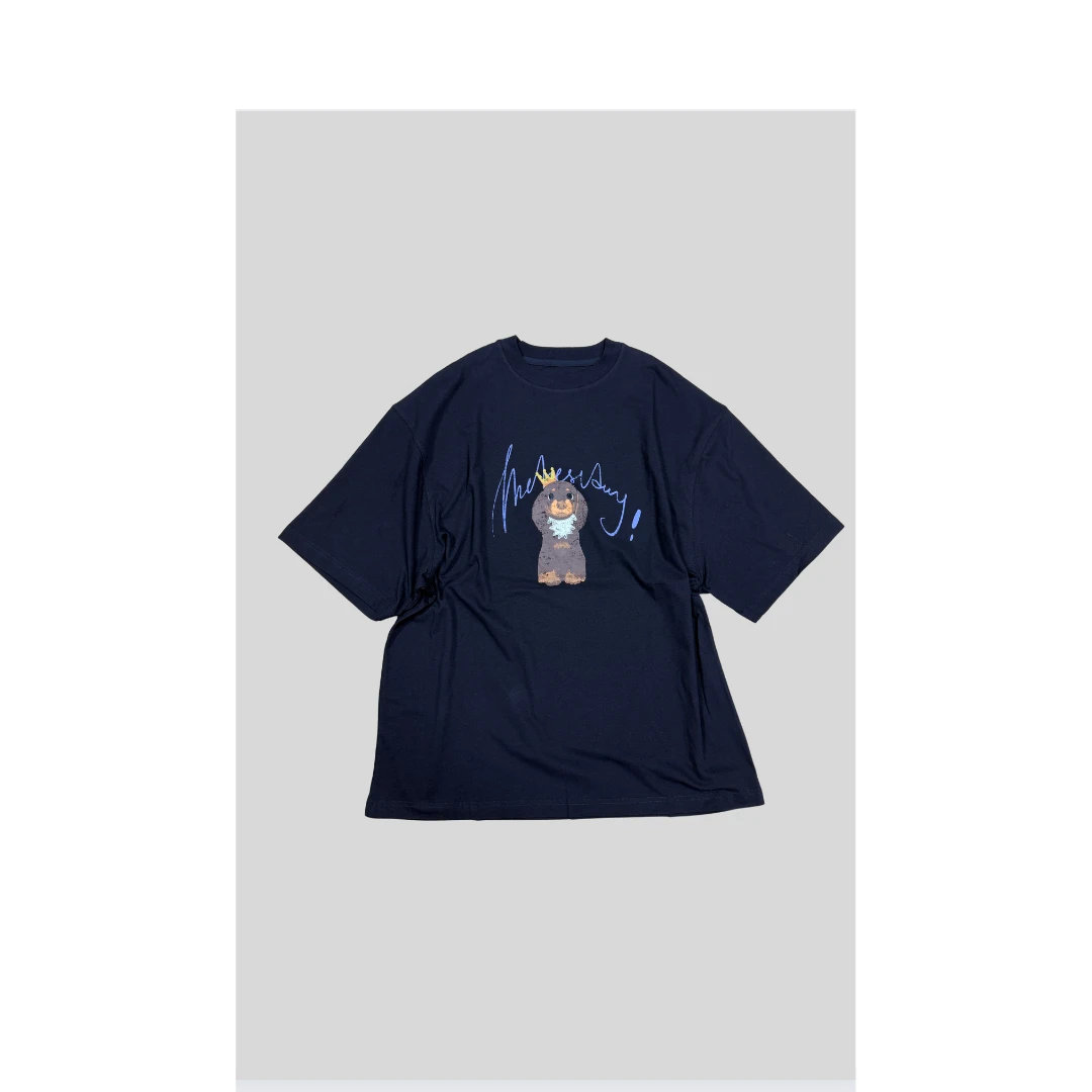 皇冠狗狗印花短袖T恤