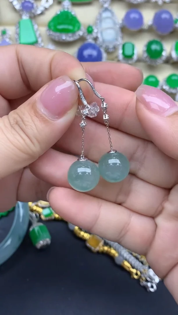 【闪购商品】翡翠耳饰18K金镶嵌705-中国好珍宝