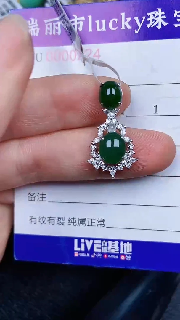 颈饰银S925镶嵌翡翠0248