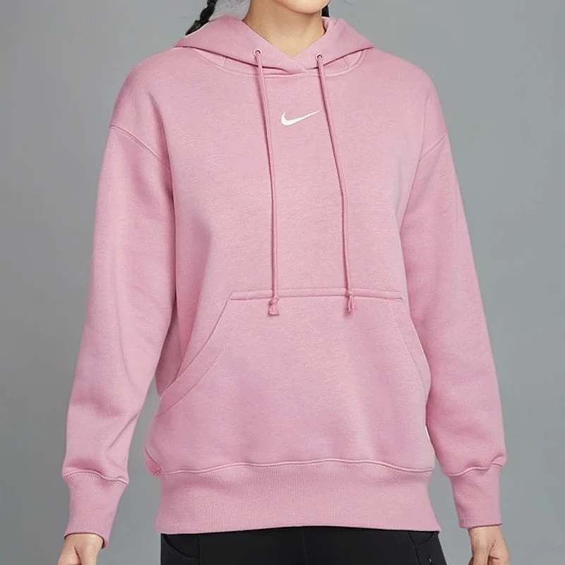 NIKE耐克女连帽卫衣2025春刺绣小标加绒保暖运动套头衫DQ5861699