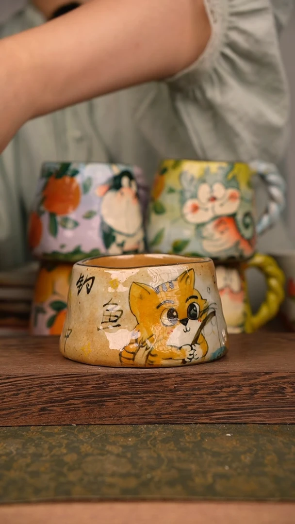 摆件泥垚手作 景德镇手工手绘器物