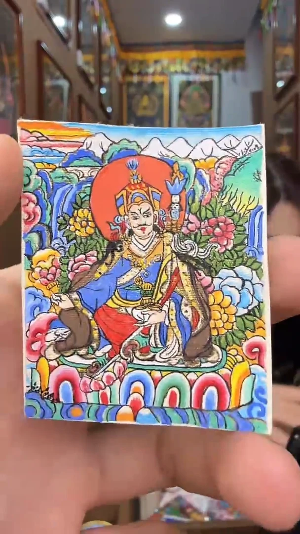 吊坠连花生大师-纯手绘唐卡