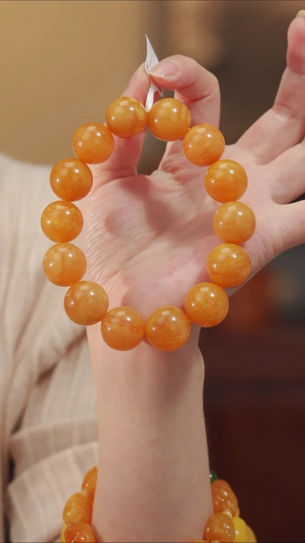 手链琥珀未镶嵌17花蜡圆珠手串多样性发一件