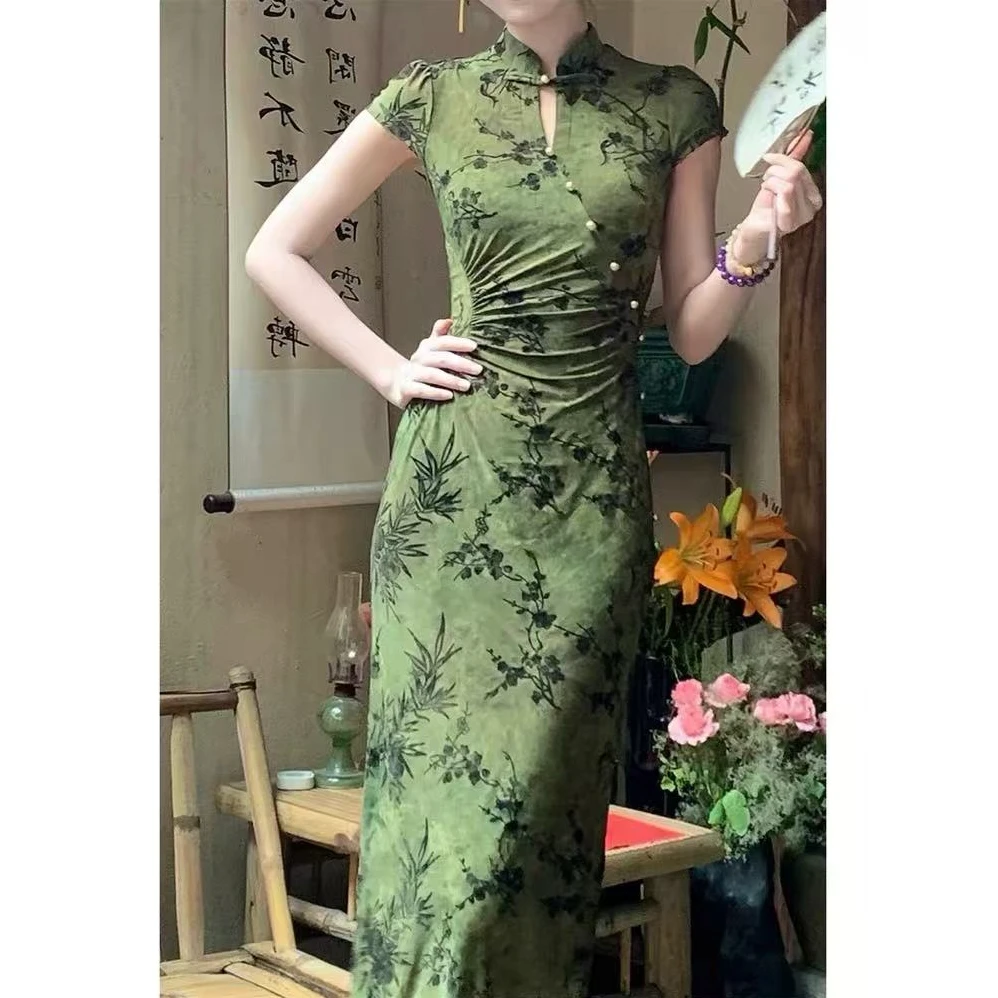 【C120】新中式2025夏新款独特设计感显瘦绣花改良御姐旗袍裙