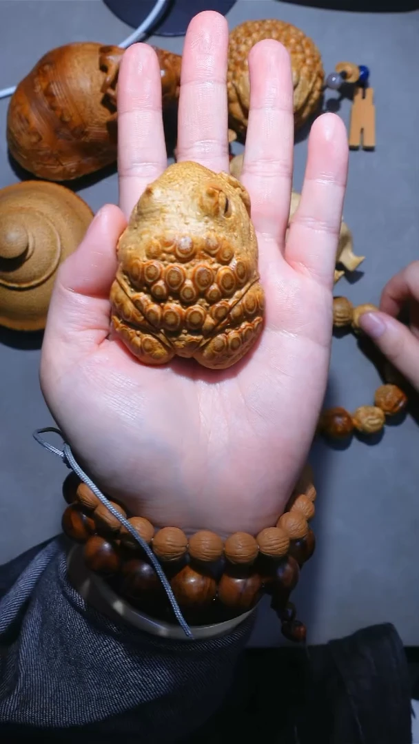 竹竹根雕刻妙蛙种子