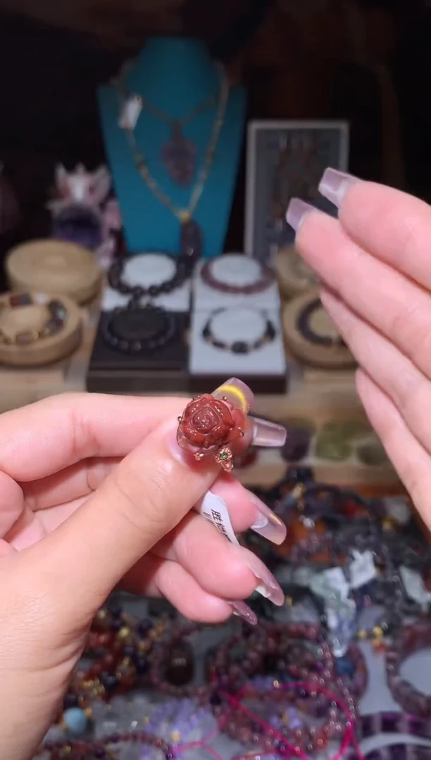 未镶嵌颈饰水晶红极光牡丹花戒指多样性发其1