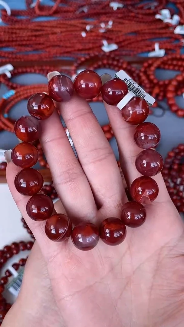 未镶嵌手串南红玛瑙N13凉山瓦西料牛血单圈