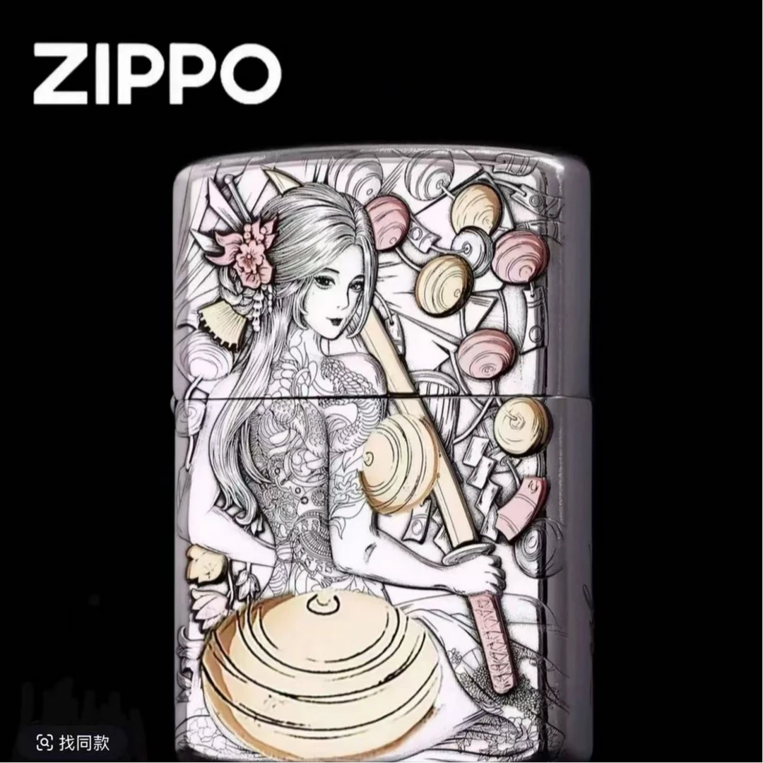zippo打火机鹰皇白铜拼紫铜黄铜套壳二代刀女重甲浮雕打火机DYJ1