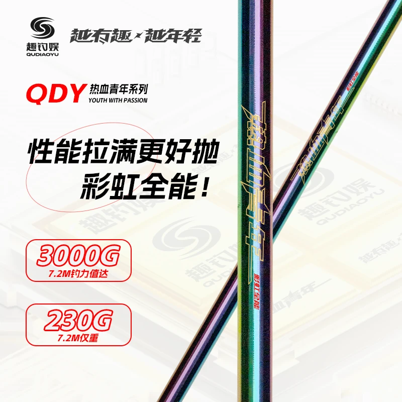 趣钓娱热血青年彩虹全能版综合台钓鲫鲤草鳊翘鲢鳙青鱼大物高碳竿