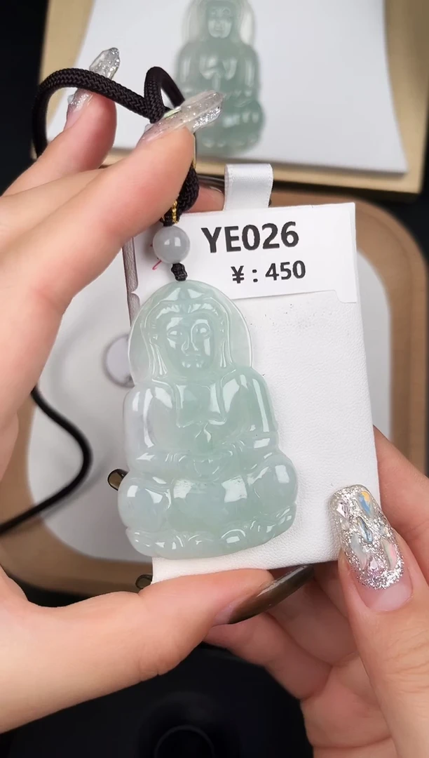 颈饰未镶嵌翡翠YE026冰绿观音