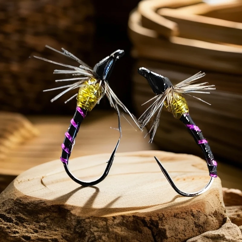 新款细腹蜻蜓飞蝇钩白条马口溪哥微物淡水通杀路亚假饵