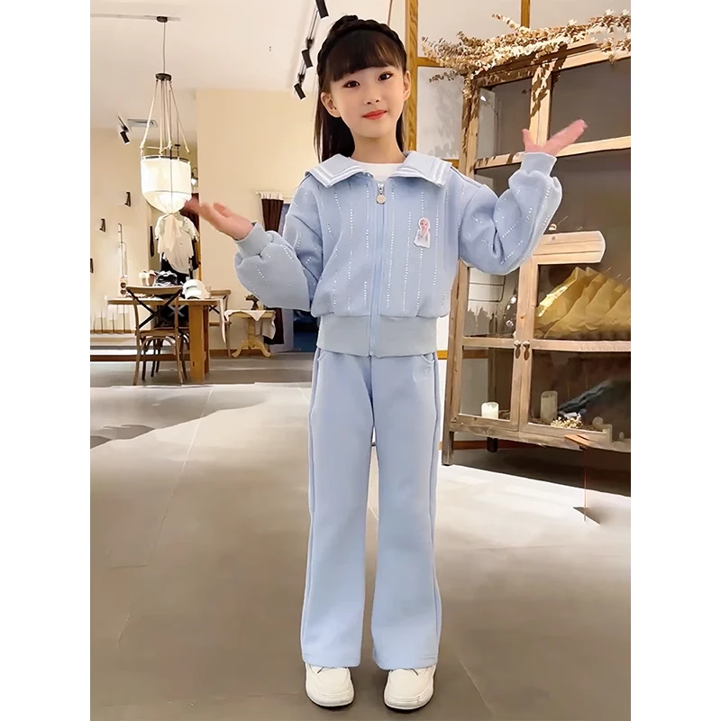 女童春装套装2025新款洋气时髦儿童公主衣服女孩春秋季休闲两件套