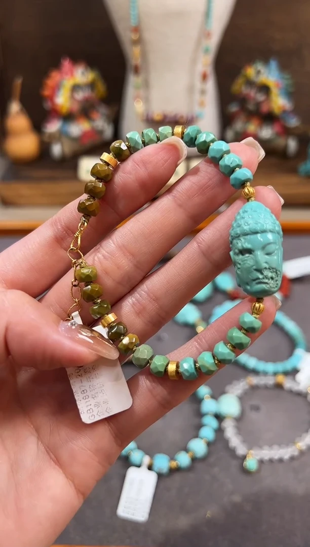 18K金镶嵌绿松石手链绿松石手链