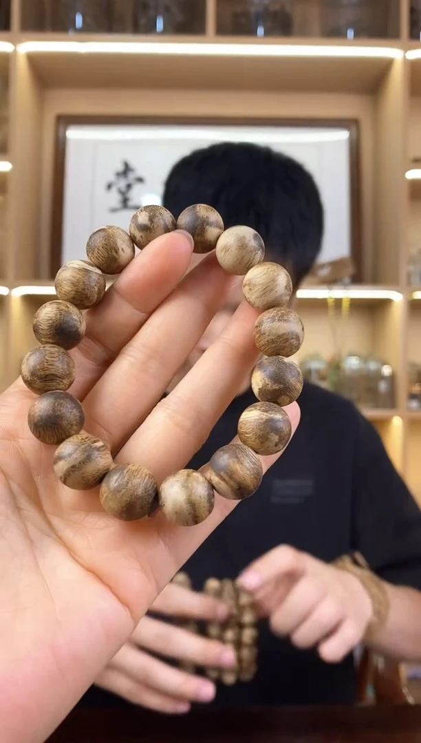 手串沉香16号棋楠虎斑卡13mm14g+多样性发一