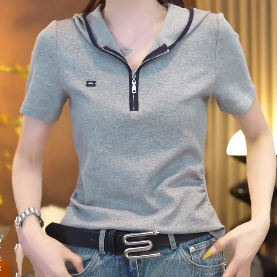 设计感印花长袖T恤女2025春季新款薄款针织衫圆领显瘦百搭上衣