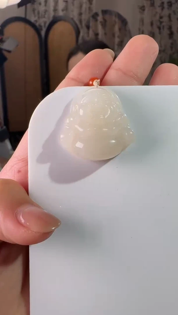 颈饰未镶嵌和田玉30藕粉佛公