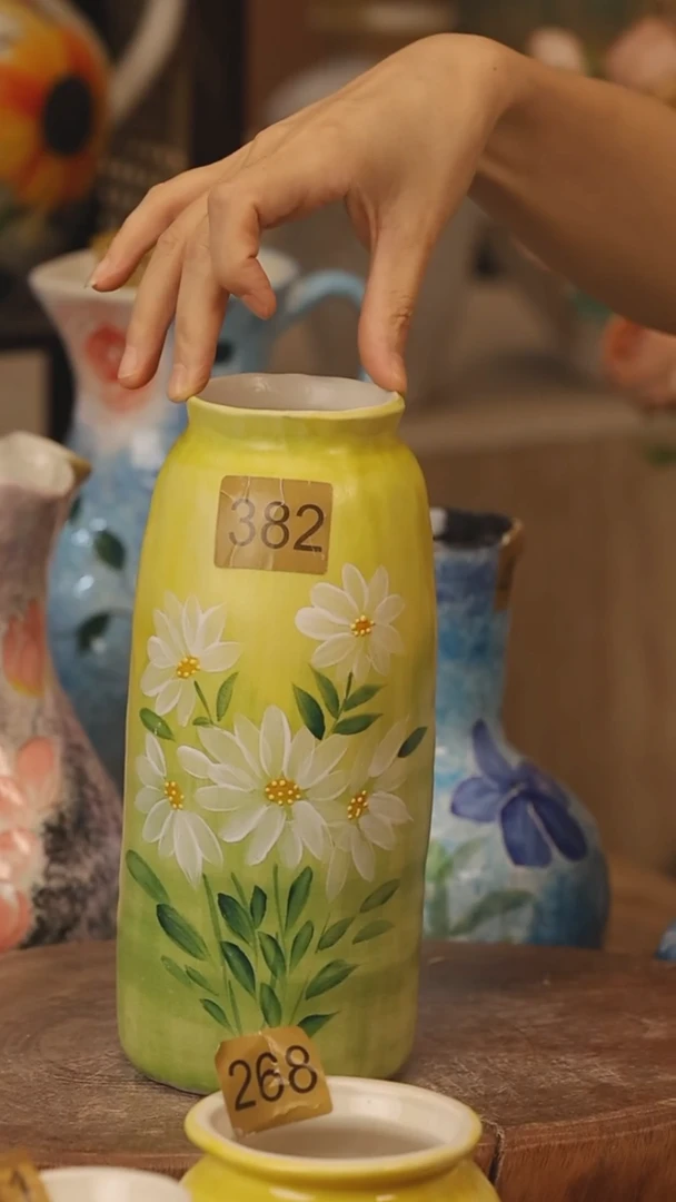 陶瓷382景德镇设计师手作花器摆件侘寂风