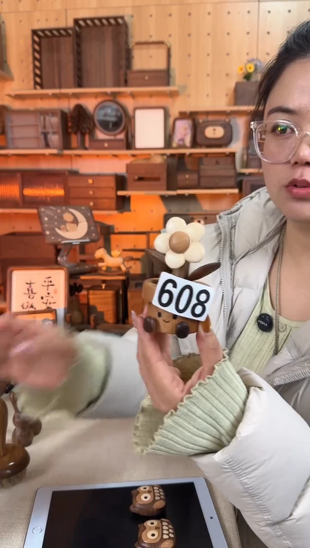 木608实木有钱花摆件特价款