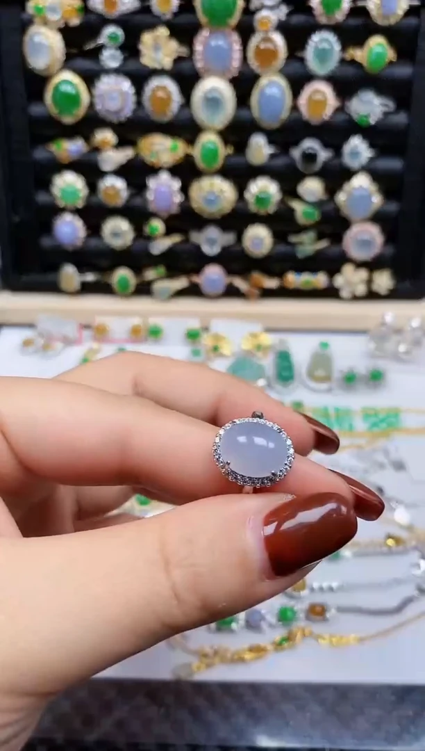 银S925镶嵌戒指翡翠238