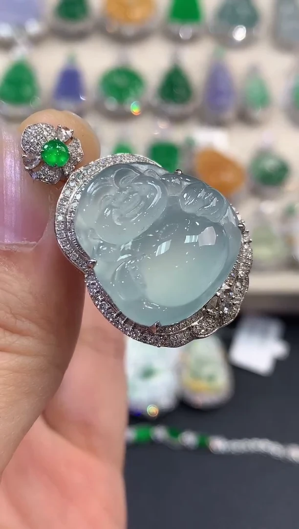 【闪购商品】翡翠吊坠(不含链)18K金镶嵌c145