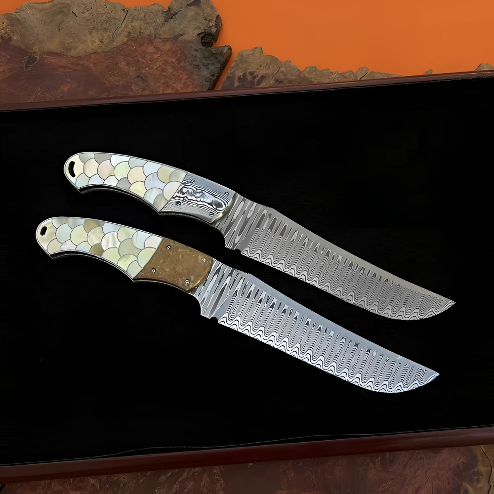 侠易宁乐匠作金鳞德国索林根大马士革高端手工刀吃肉刀收藏锋利