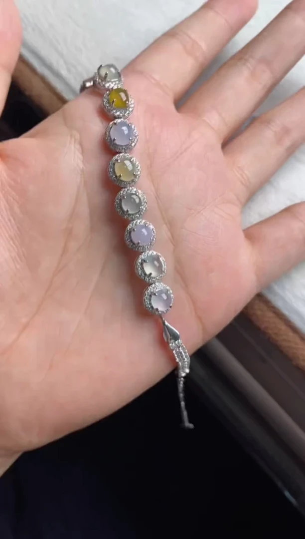 银S925镶嵌戒指翡翠天然A货翡翠