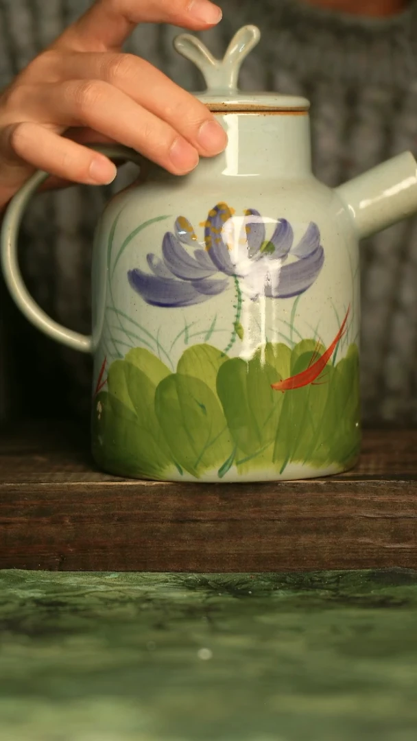 陶瓷青诗集手工手绘瓷器