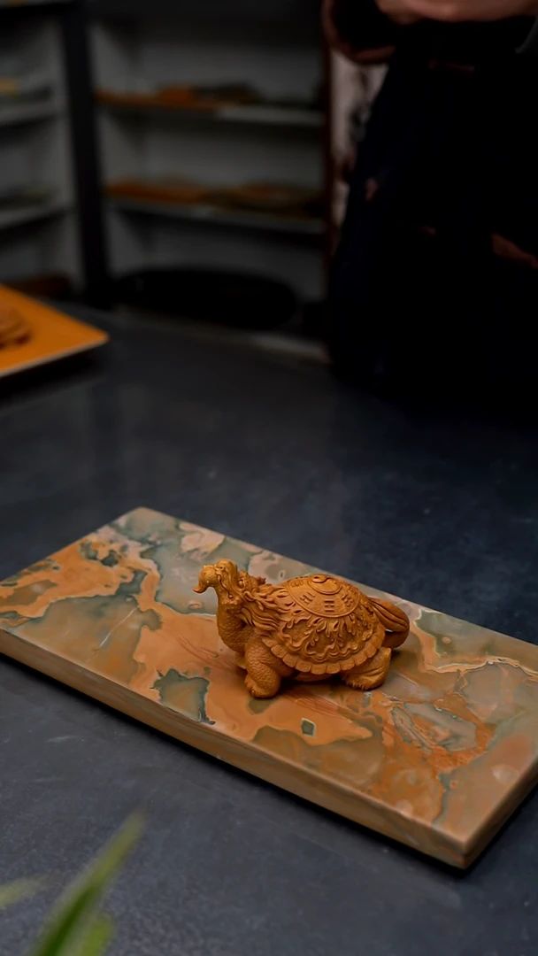 【闪购商品】松花石龙龟茶宠摆件