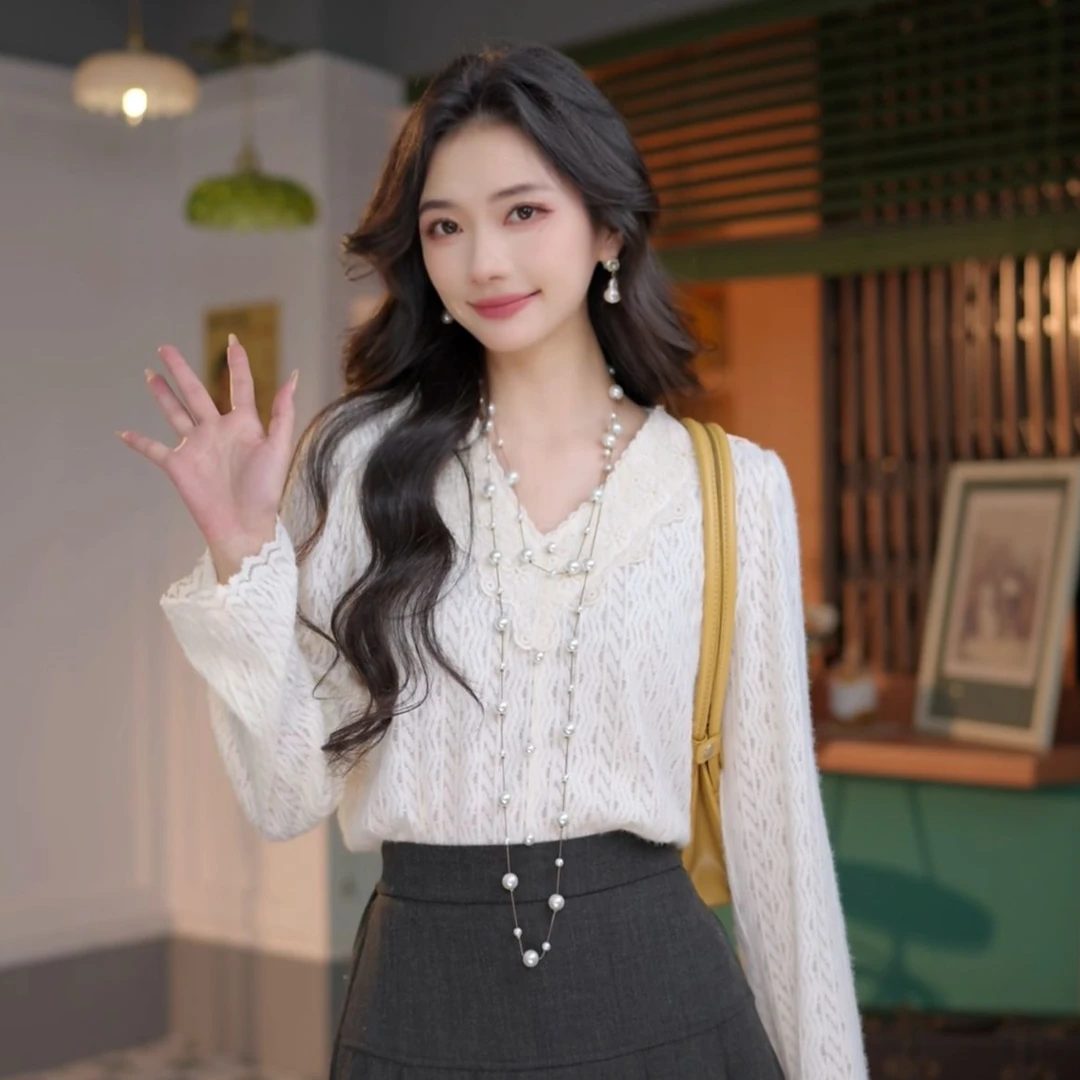 丁佳欣【珍珠】气质针织宽松百搭上衣DT5202320