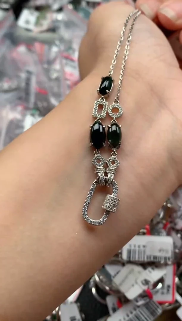 银S925镶嵌戒指翡翠天然A货缅甸翡翠