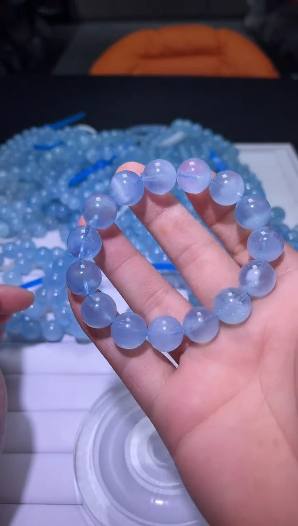 1海蓝宝石（处理）J028-14mm海蓝宝单圈-多样性发其一