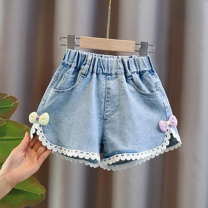 女童裤子夏季薄款2025新款洋气时髦牛仔裤女宝宝夏款儿童夏装短裤