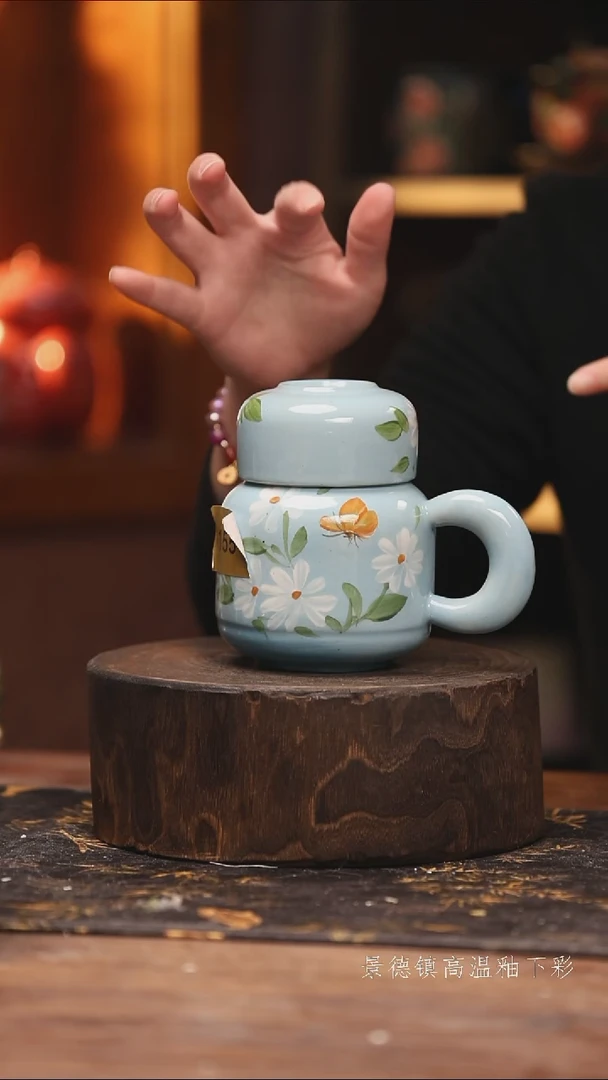 玻璃景德镇高温釉下手绘陶瓷@L155@