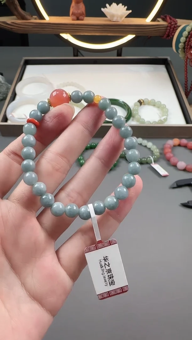 未镶嵌手链翡翠蓝水翡翠手串