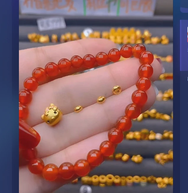 足金999圆隔*3+KT猫玛 瑙/多样性发