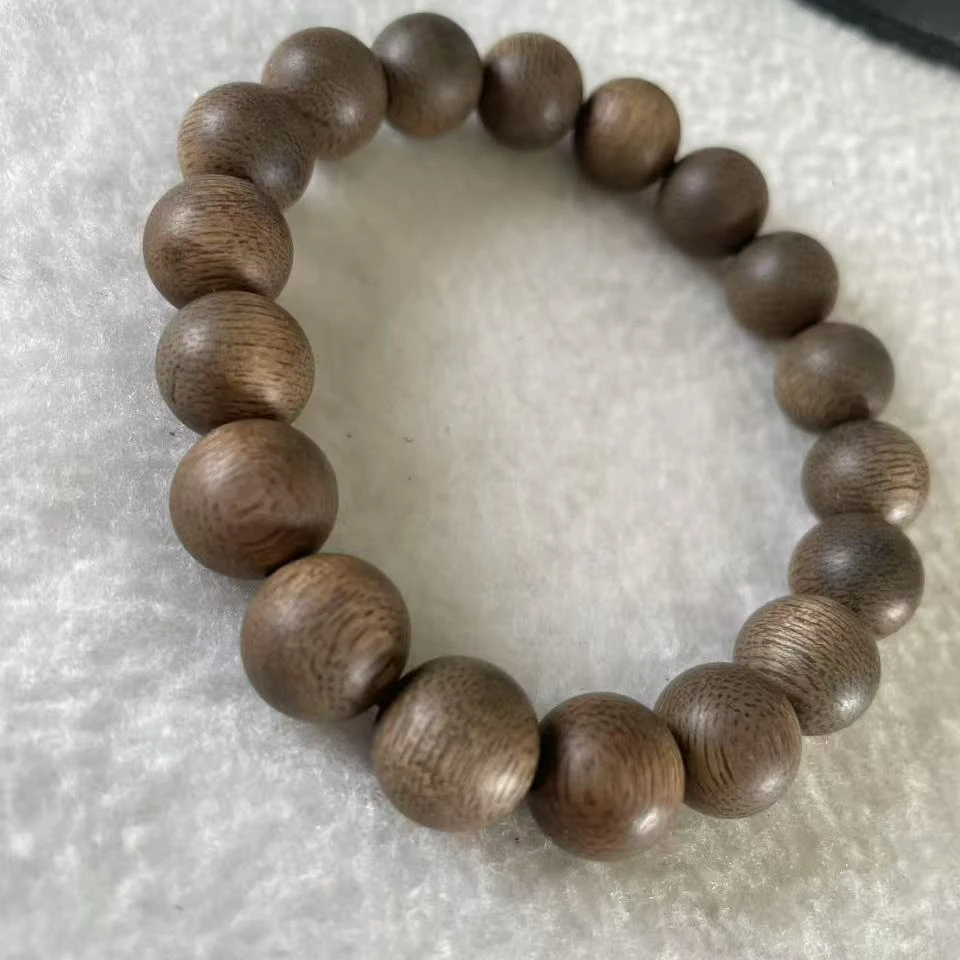 沉香沉水级圆珠沉香手串，男女可戴尺寸11+