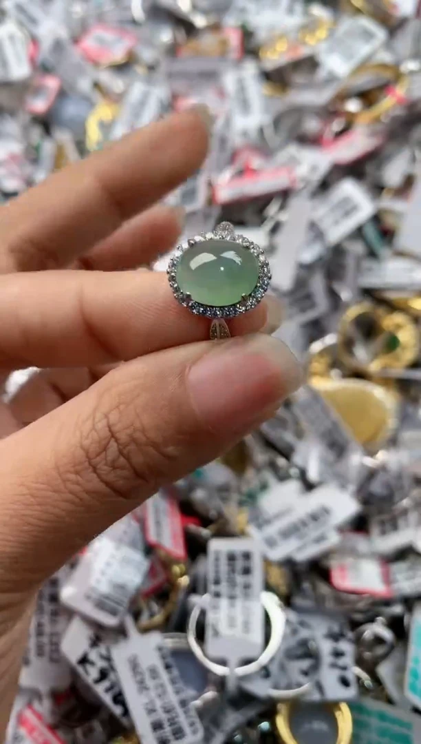 银S925镶嵌戒指翡翠888----10
