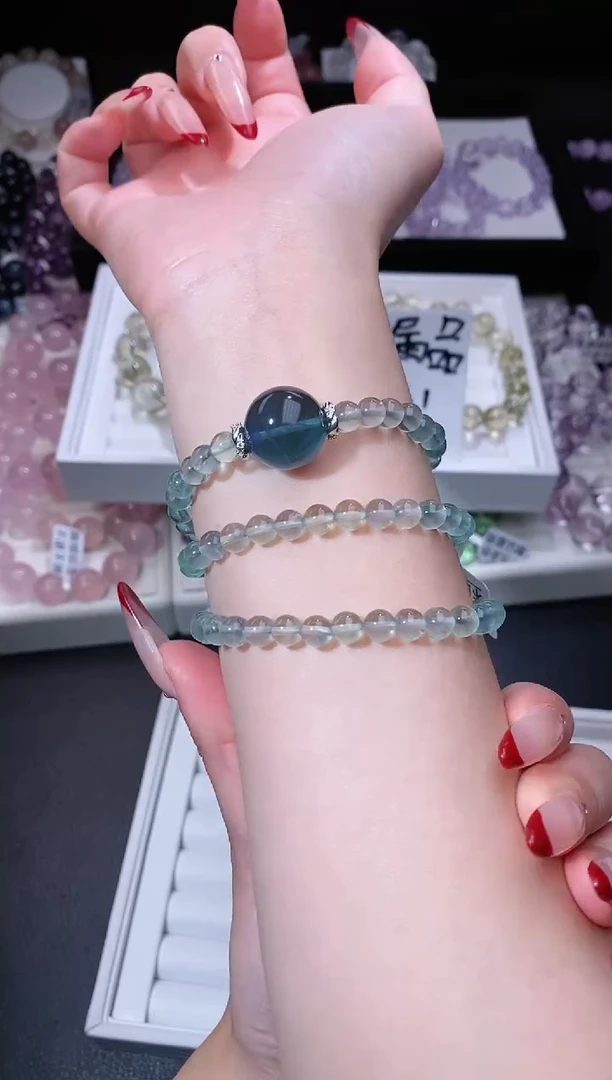 【闪购商品】萤石手链合金116.47蓝眼泪手串